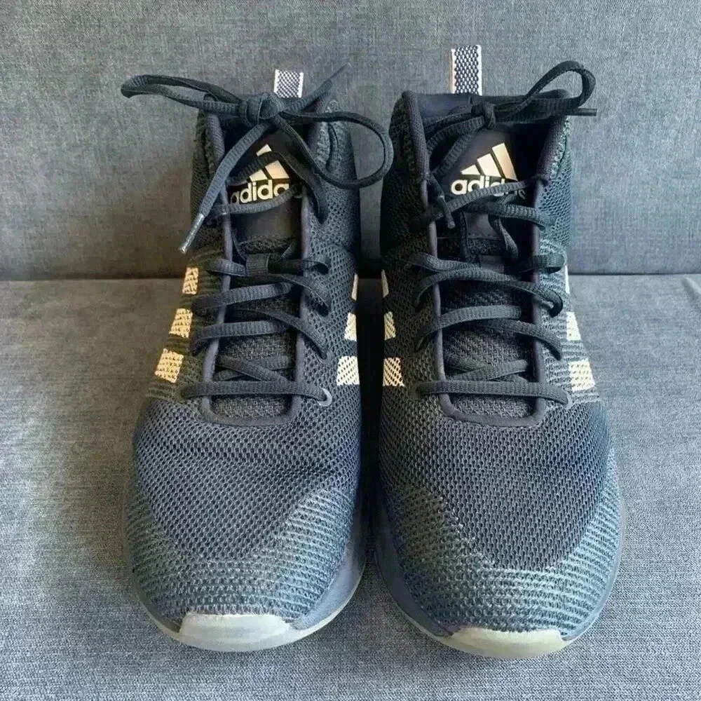 Men’s Adidas Cloudfoam Hightop Lace Up Blue and White Sneakers Size 8.5
